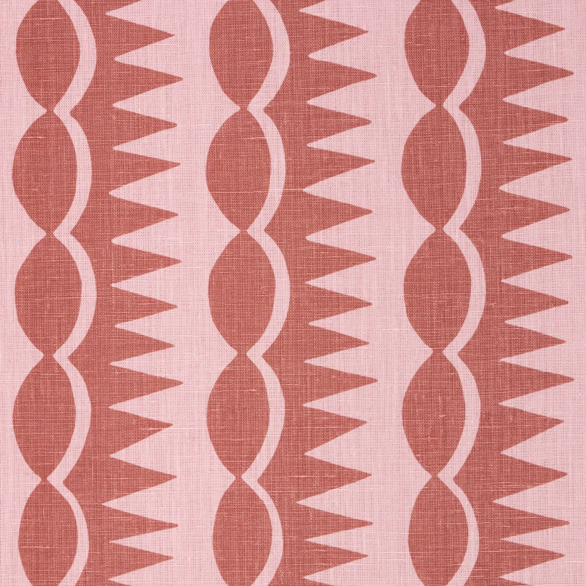 DAGGER STRIPE fabric RED ON PINK color by Schumacher