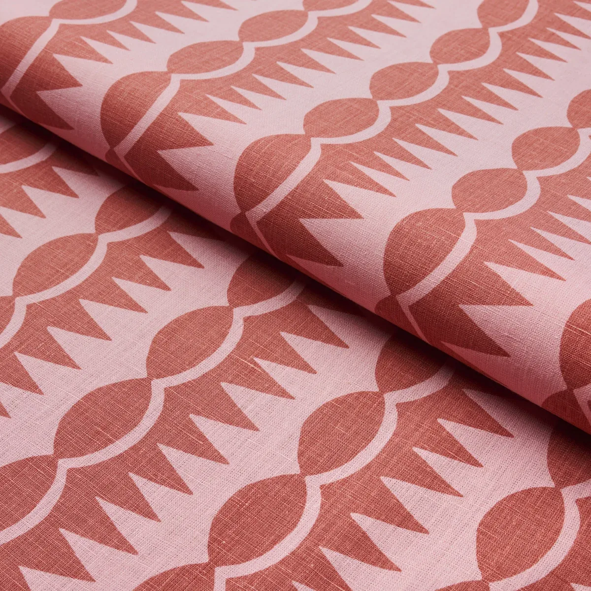 DAGGER STRIPE fabric RED ON PINK color by Schumacher