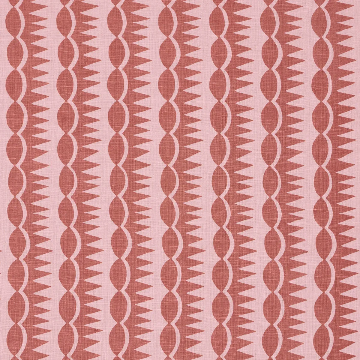 DAGGER STRIPE fabric RED ON PINK color by Schumacher