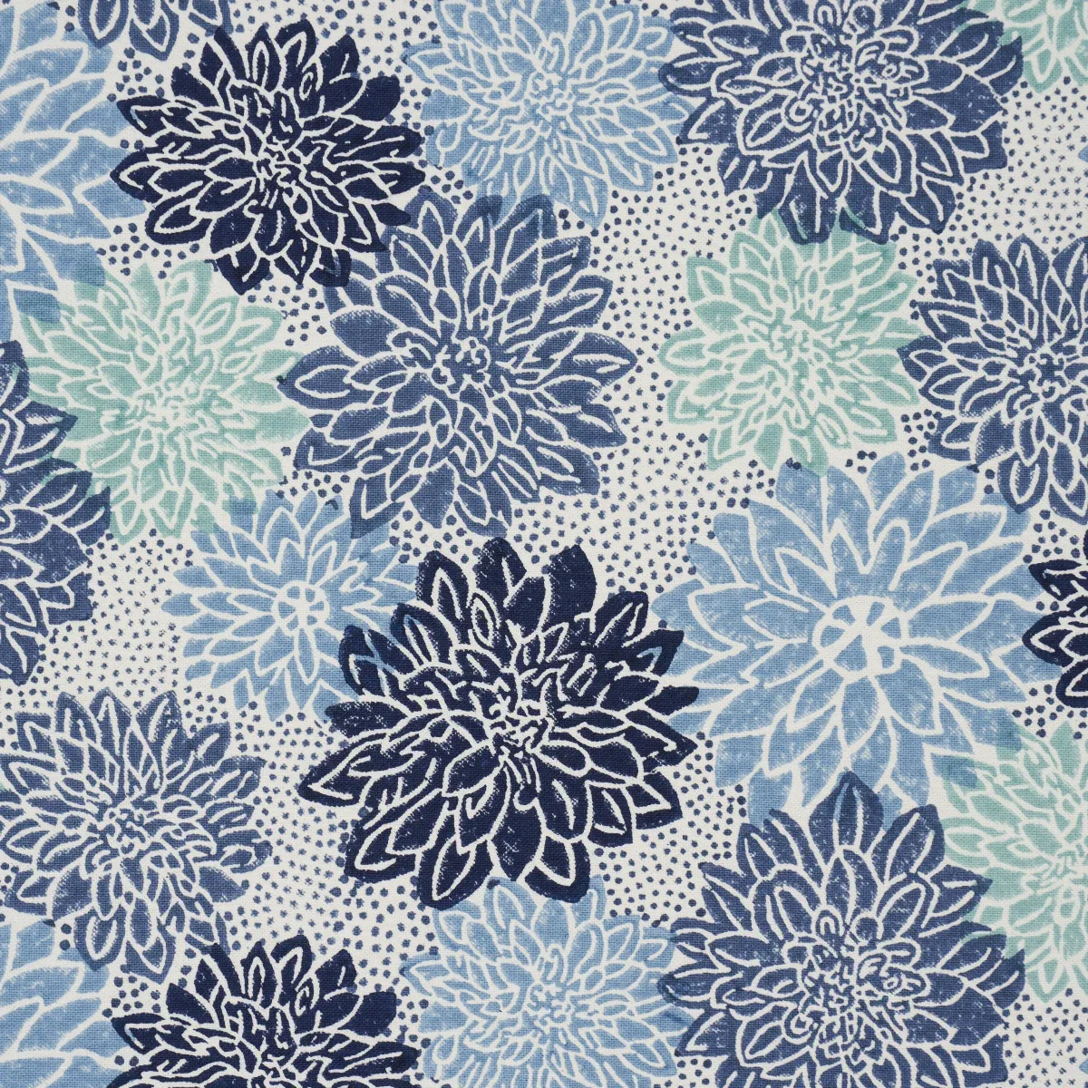 Dahlia Hand Block Print Fabric – BLUES | Schumacher | Wallpa Dahlia Hand Block Print fabric BLUES color by Schumacher