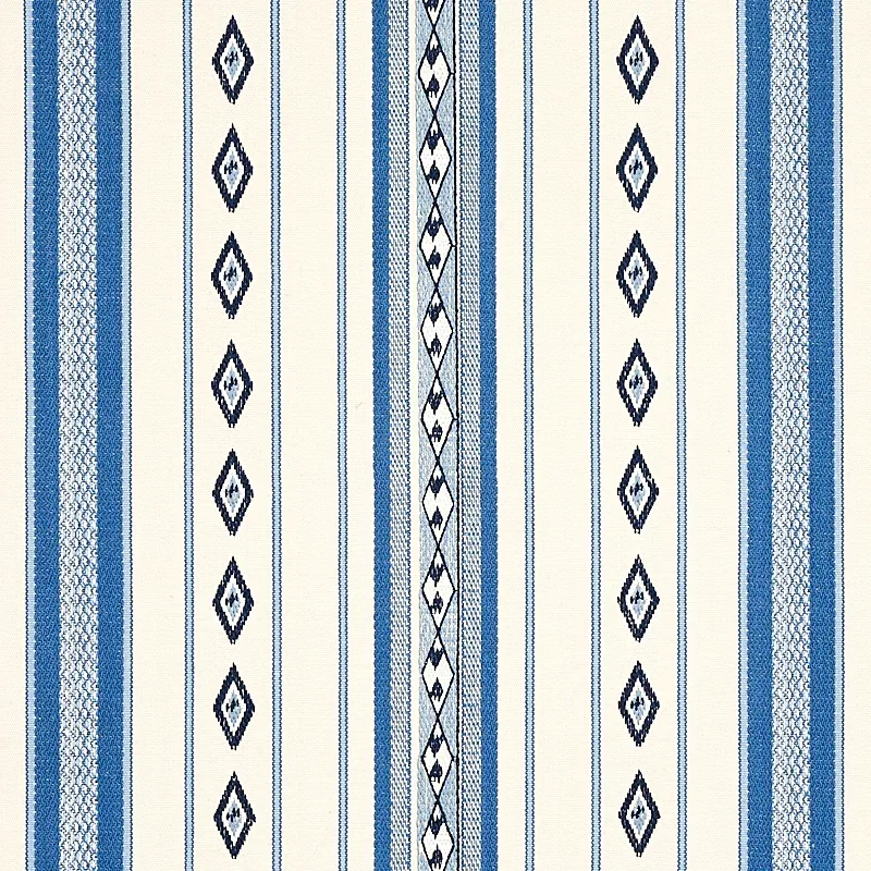 DAKOTA STRIPE Fabric – BLUE | Schumacher | Wallpaper Twins DAKOTA STRIPE fabric BLUE color by Schumacher