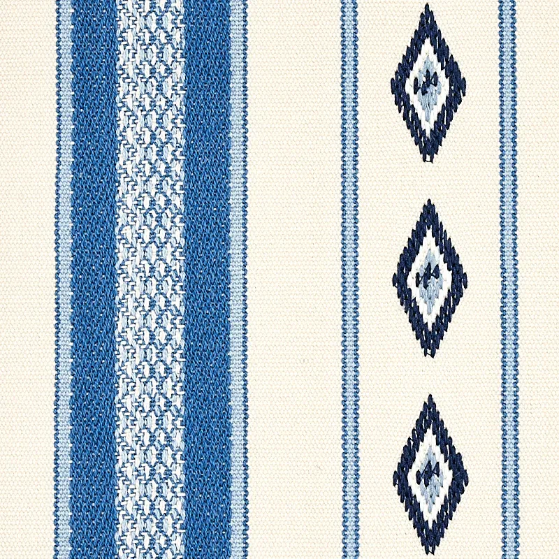 DAKOTA STRIPE Fabric – BLUE | Schumacher | Wallpaper Twins DAKOTA STRIPE fabric BLUE color by Schumacher