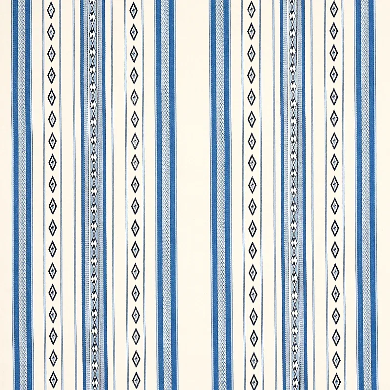 DAKOTA STRIPE fabric BLUE color by Schumacher