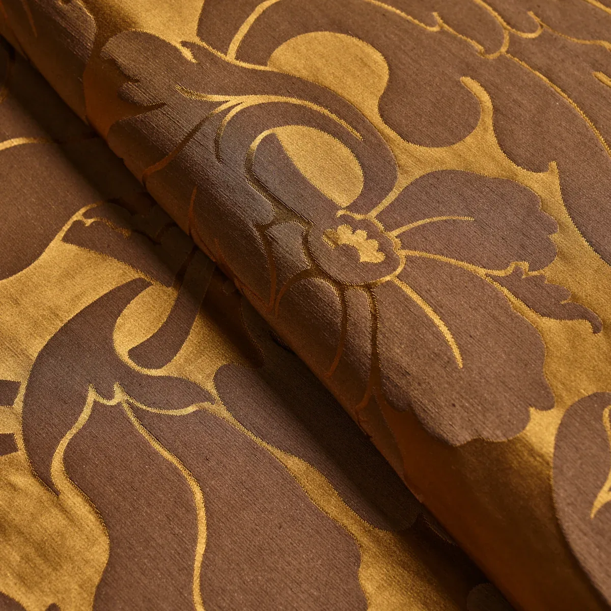 DANDRIDGE DAMASK fabric APOLLO BRONZE color by Schumacher