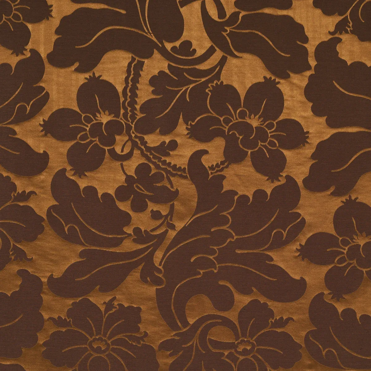 DANDRIDGE DAMASK fabric APOLLO BRONZE color by Schumacher