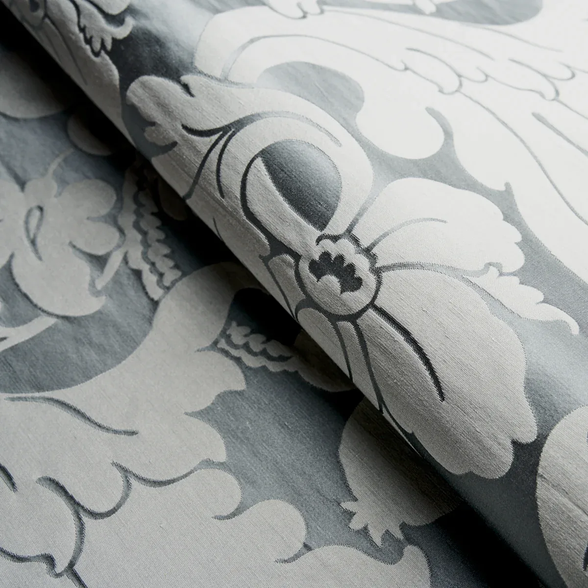DANDRIDGE DAMASK fabric PALACE SLATE color by Schumacher