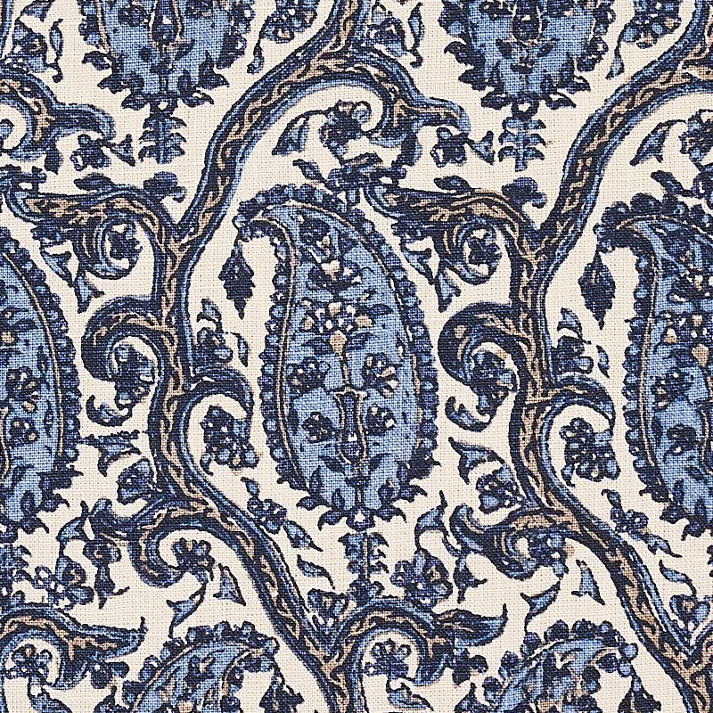 DARIA PAISLEY Fabric – INDIGO | Schumacher | Wallpaper Twins DARIA PAISLEY fabric INDIGO color by Schumacher