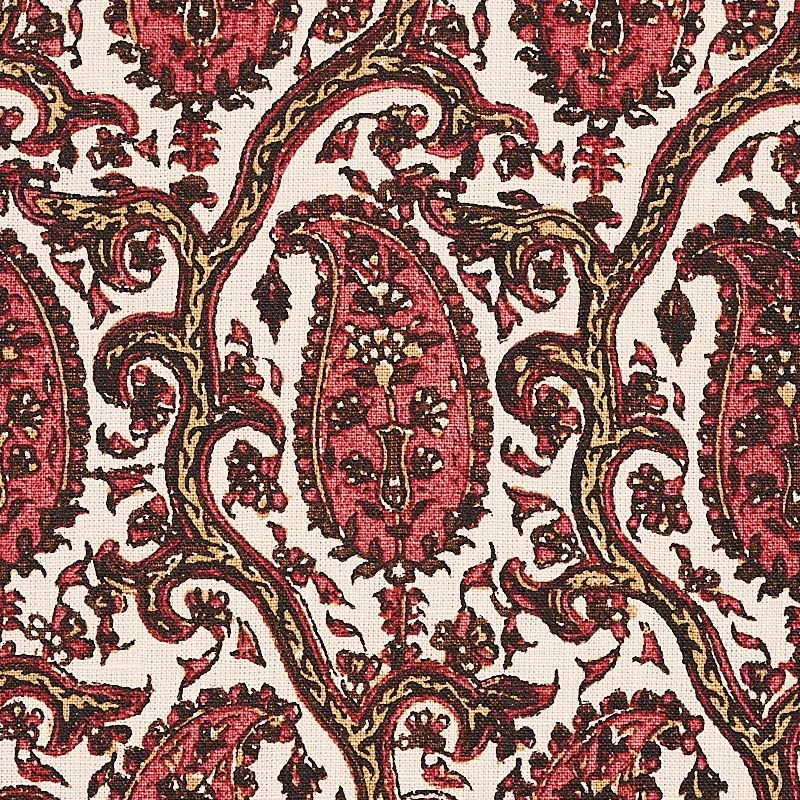 DARIA PAISLEY Fabric – MAROON | Schumacher | Wallpaper Twins DARIA PAISLEY fabric MAROON color by Schumacher