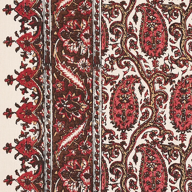 DARIA PAISLEY Fabric – MAROON | Schumacher | Wallpaper Twins DARIA PAISLEY fabric MAROON color by Schumacher