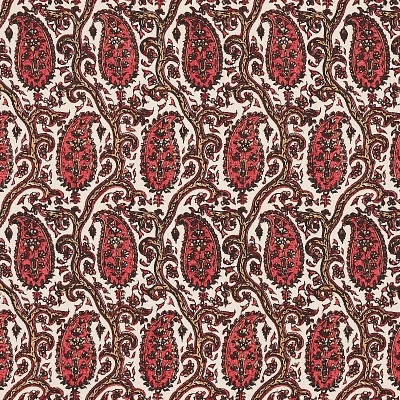 DARIA PAISLEY fabric MAROON color by Schumacher