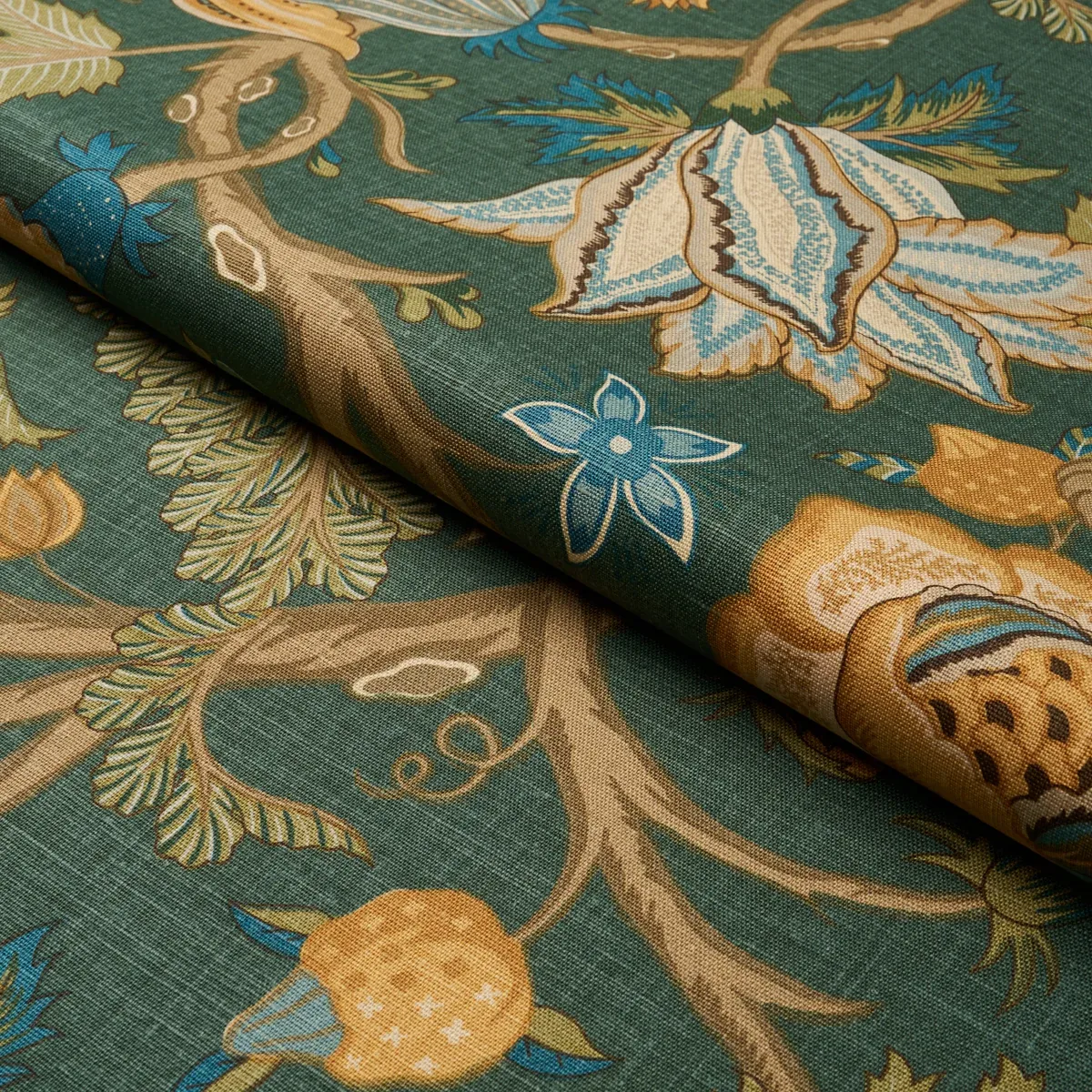 DARSY TREE OF LIFE Fabric – JUNIPER | Schumacher | Wallpaper DARSY TREE OF LIFE fabric JUNIPER color by Schumacher