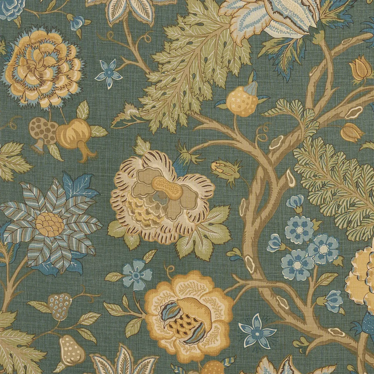 DARSY TREE OF LIFE fabric JUNIPER color by Schumacher