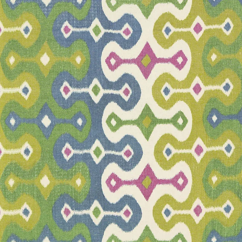 DARYA IKAT fabric JEWEL color by Schumacher