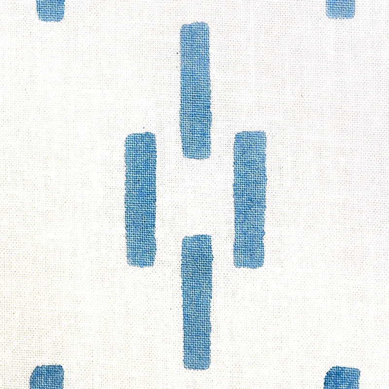Dash Hand Block Print fabric BLUE color by Schumacher