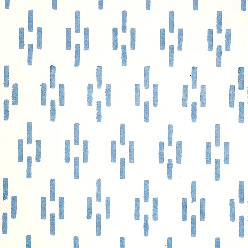 Dash Hand Block Print fabric BLUE color by Schumacher