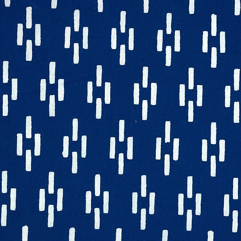 Dash Hand Block Print fabric INDIGO color by Schumacher