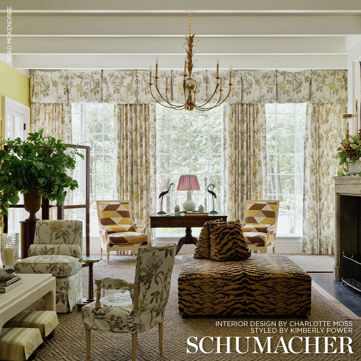 DAYDREAM Fabric – CITRON | Schumacher | Wallpaper Twins DAYDREAM fabric CITRON color by Schumacher