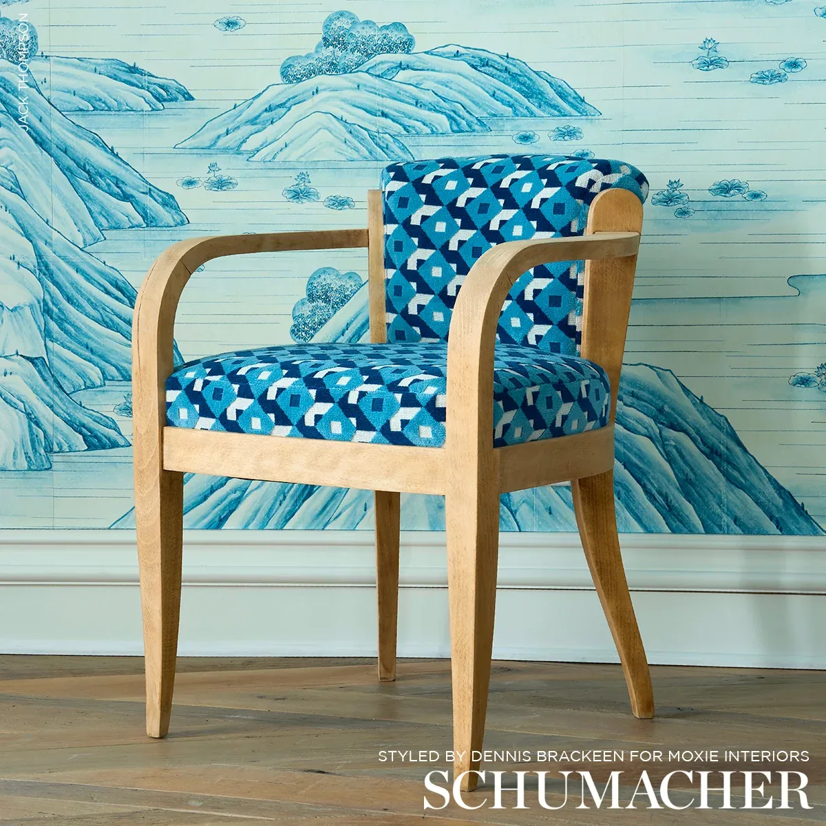 DAZZLE SHIP VELVET Fabric – AZURE | Schumacher | Wallpaper T DAZZLE SHIP VELVET fabric AZURE color by Schumacher