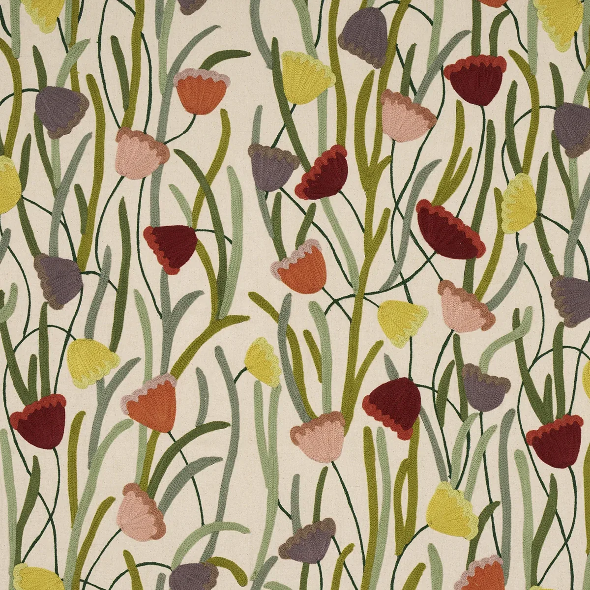 DECO FLOWER EMBROIDERY fabric MULTI color by Schumacher