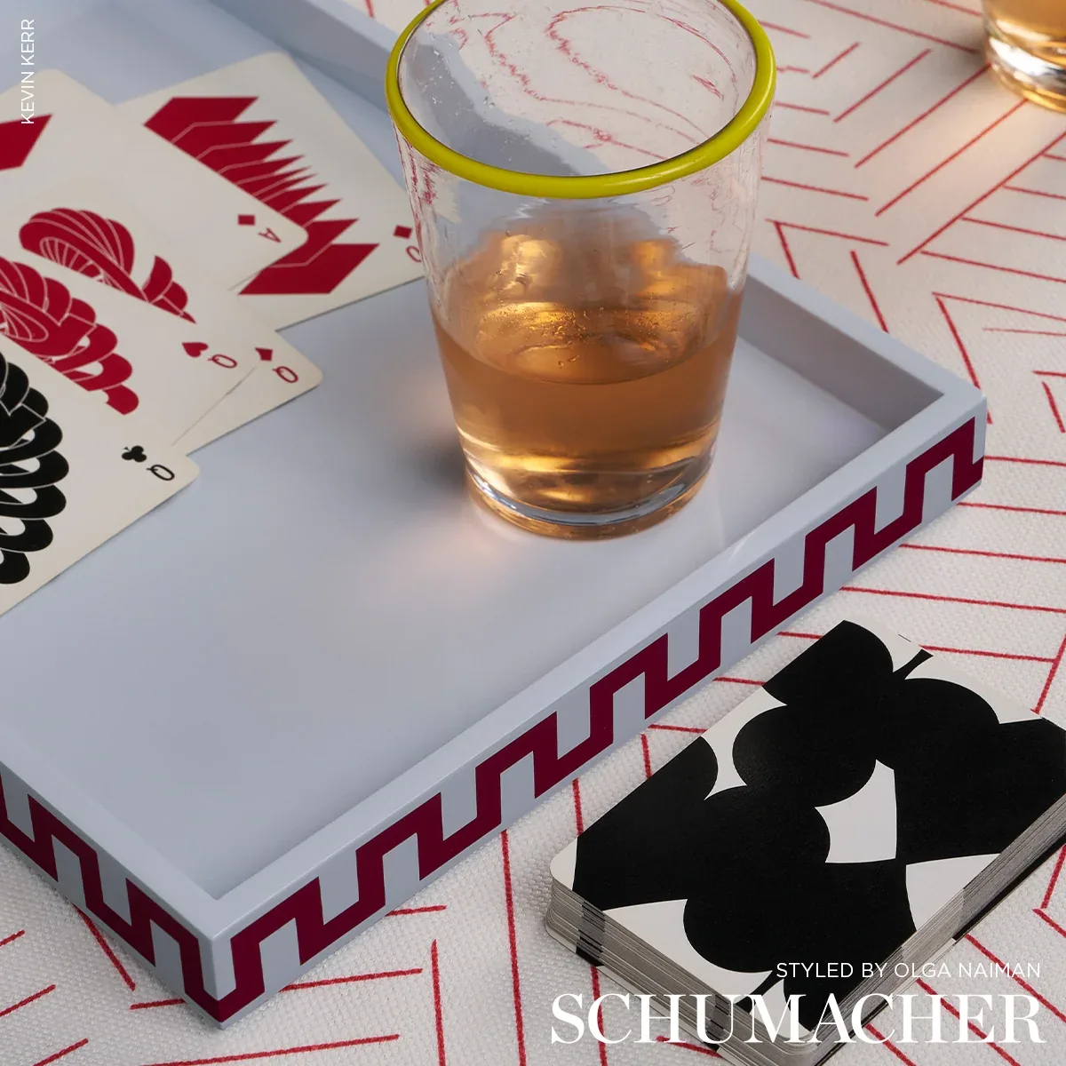 DECONSTRUCTED STRIPE Fabric – RED | Schumacher | Wallpaper T DECONSTRUCTED STRIPE fabric RED color by Schumacher