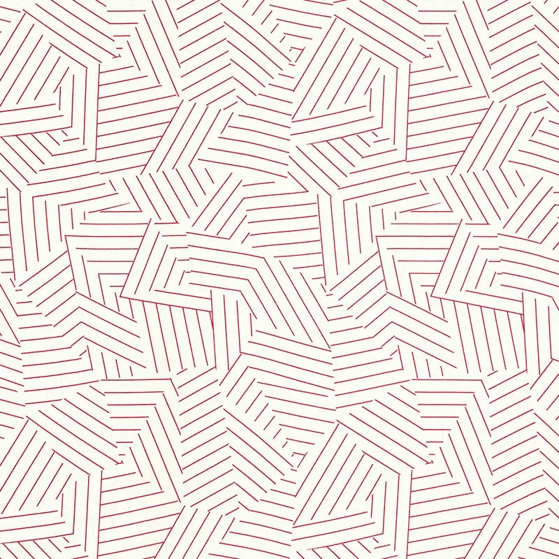 DECONSTRUCTED STRIPE fabric RED color by Schumacher