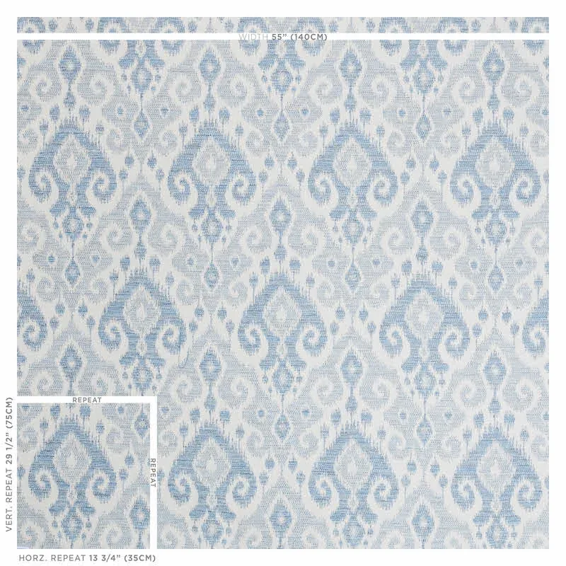 DEDRA Fabric – SKY | Schumacher | Wallpaper Twins DEDRA fabric SKY color by Schumacher