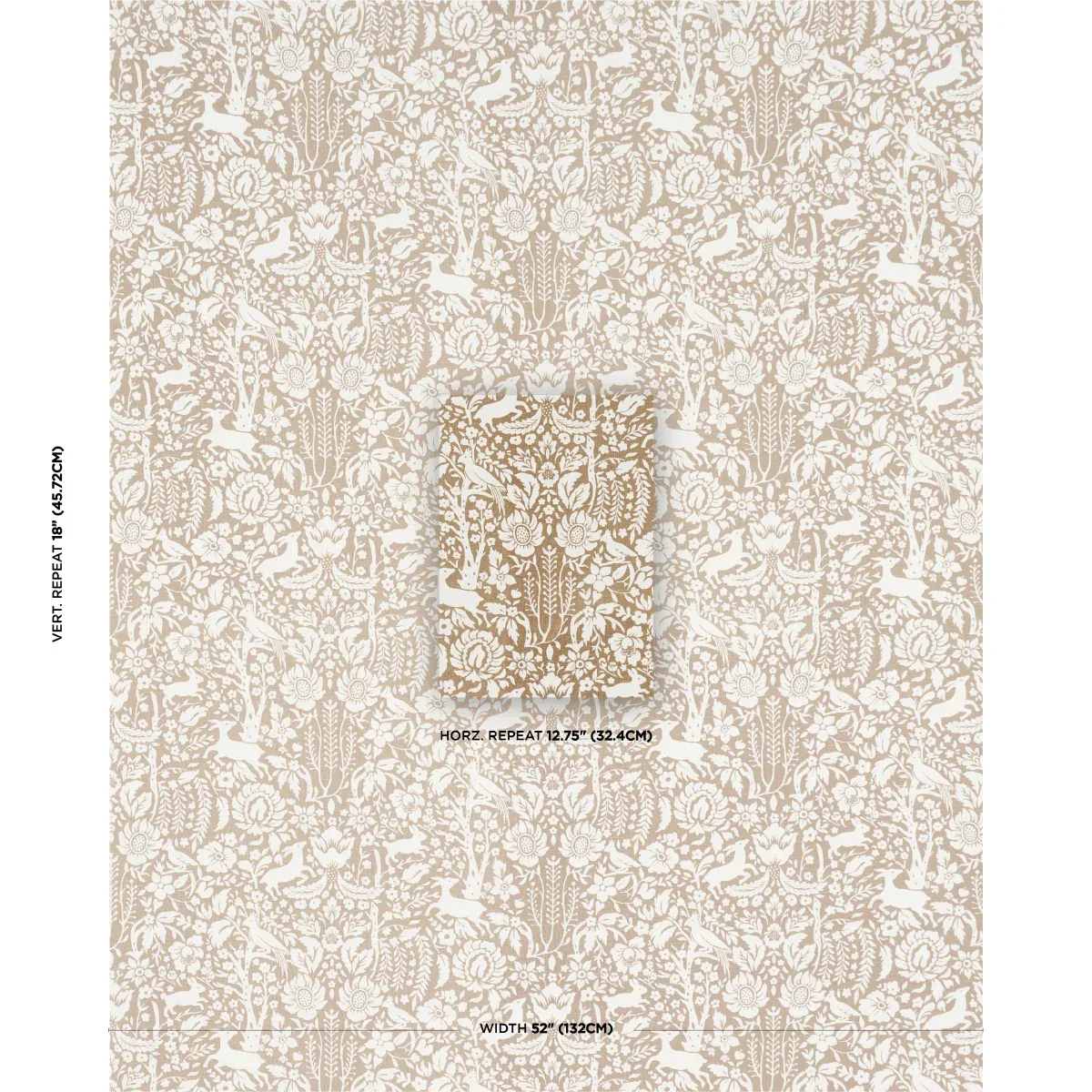 DEERFIELD Fabric – MOCHA | Schumacher | Wallpaper Twins DEERFIELD fabric MOCHA color by Schumacher