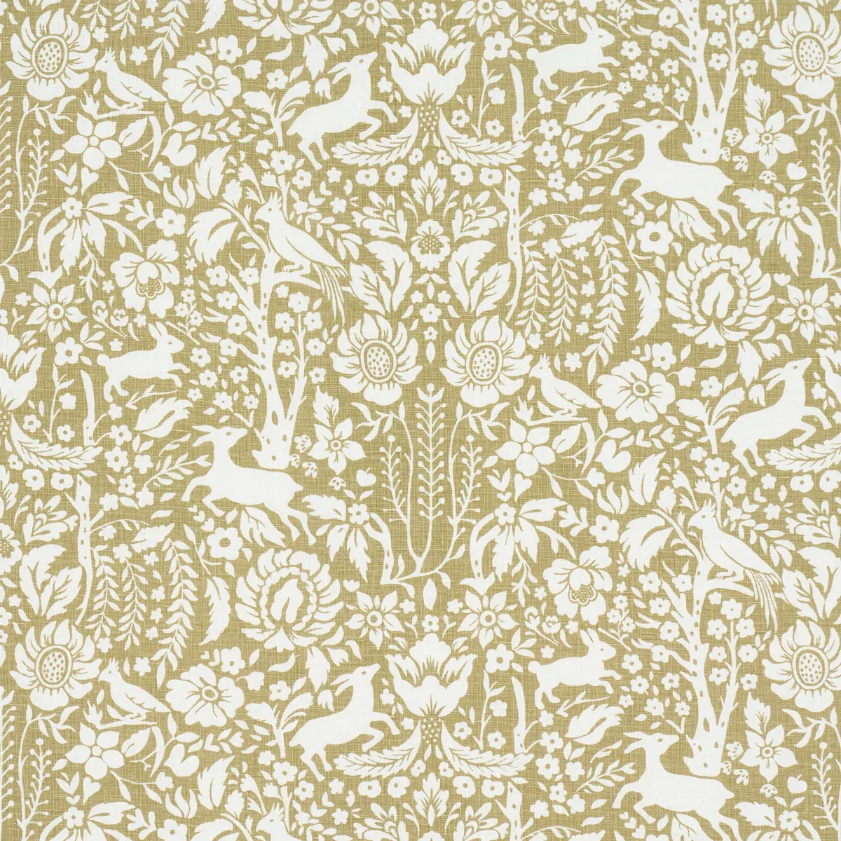 DEERFIELD fabric MOSS color by Schumacher