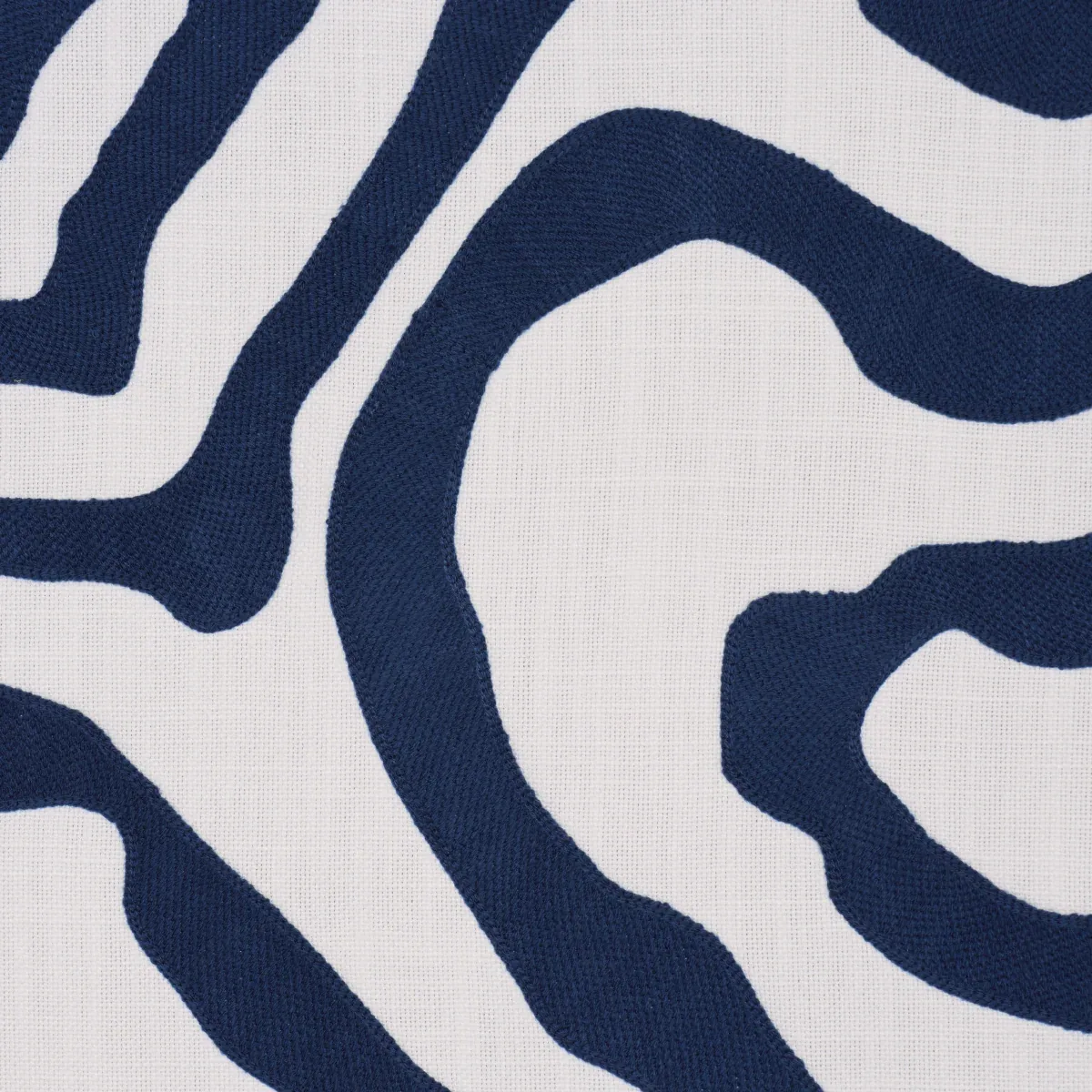 DEFEO EMBROIDERY Fabric – INDIGO | Schumacher | Wallpaper Tw DEFEO EMBROIDERY fabric INDIGO color by Schumacher