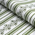 DELFT STRIPE Fabric – GREEN | Schumacher | Wallpaper Twins DELFT STRIPE fabric GREEN color by Schumacher