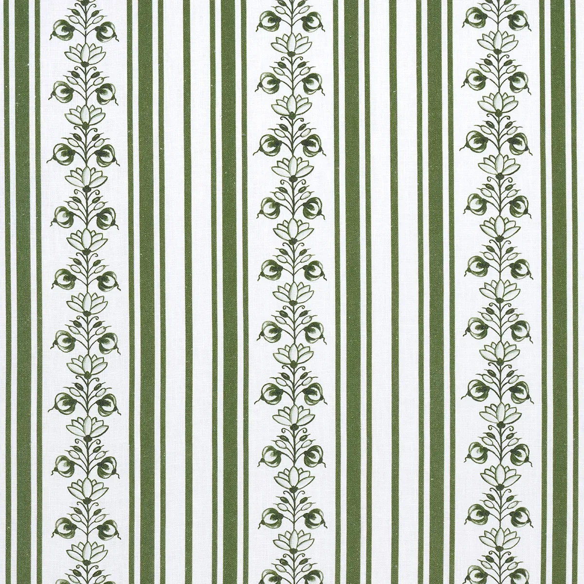DELFT STRIPE fabric GREEN color by Schumacher