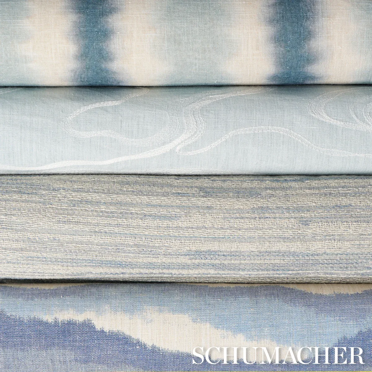DESERT WIND EMBROIDERY fabric ARCTIC color by Schumacher