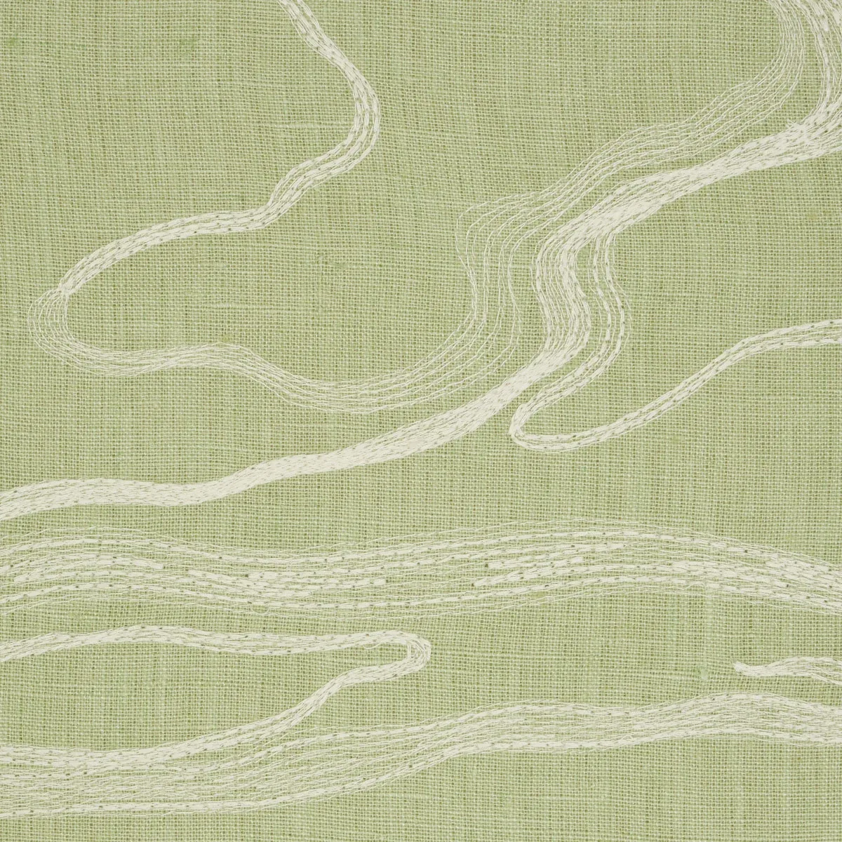 DESERT WIND EMBROIDERY fabric FERN color by Schumacher