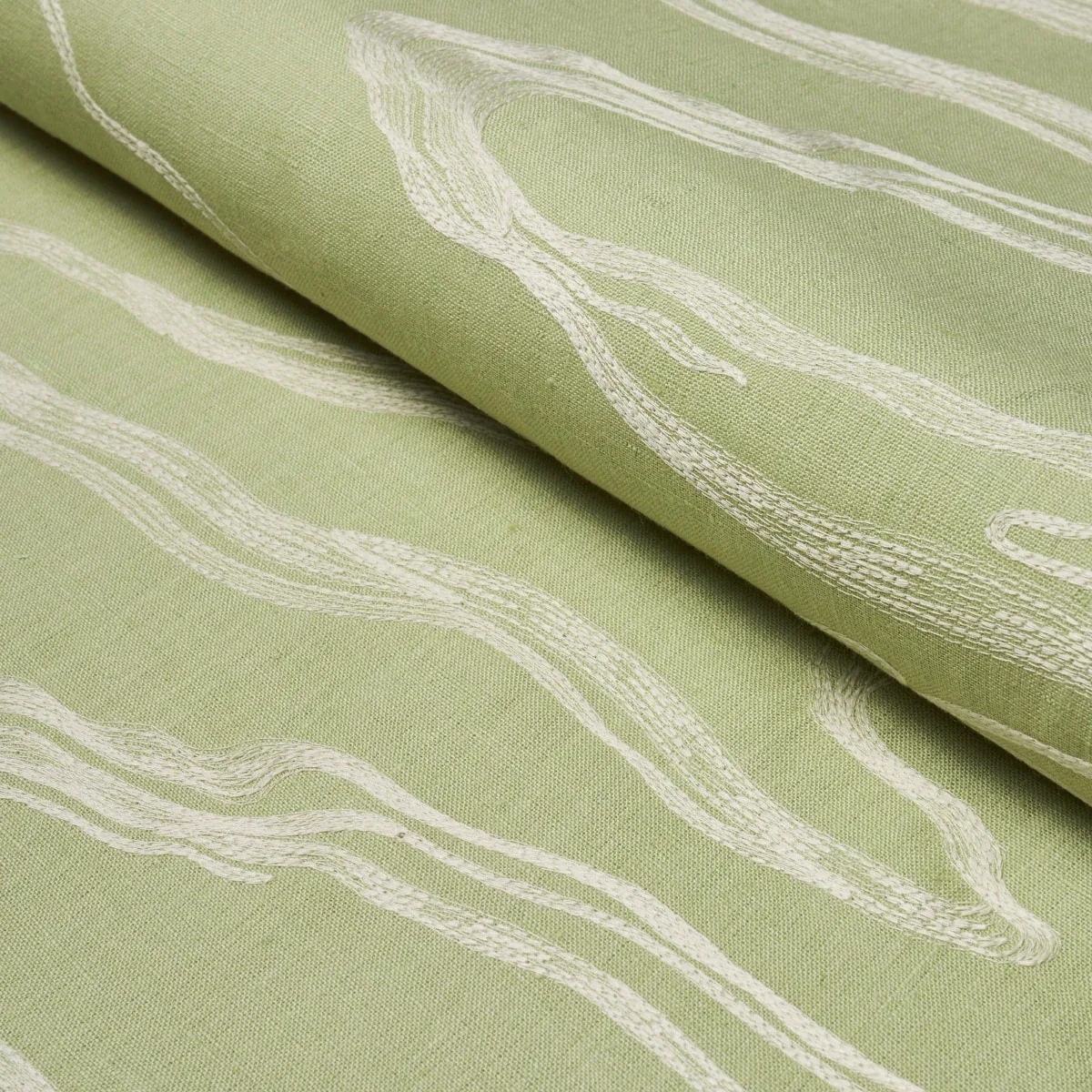 DESERT WIND EMBROIDERY fabric FERN color by Schumacher