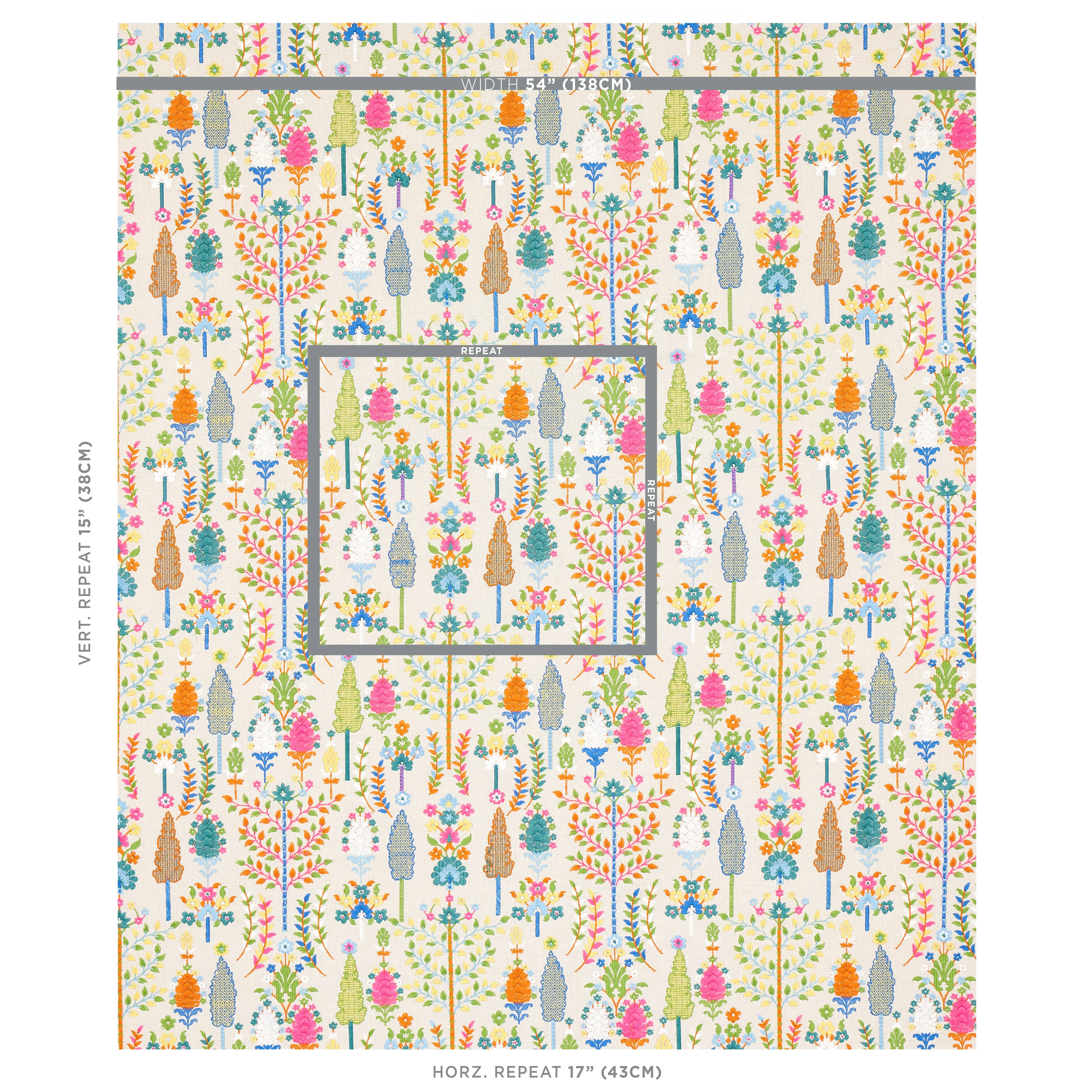 DESNA EMBROIDERY fabric MULTI color by Schumacher