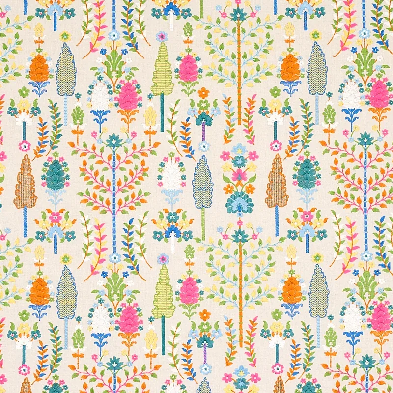 DESNA EMBROIDERY fabric MULTI color by Schumacher