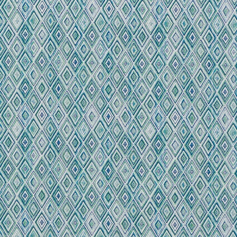 DIAMOND STRIE INDOOR/OUTDOOR fabric PEACOCK color by Schumacher