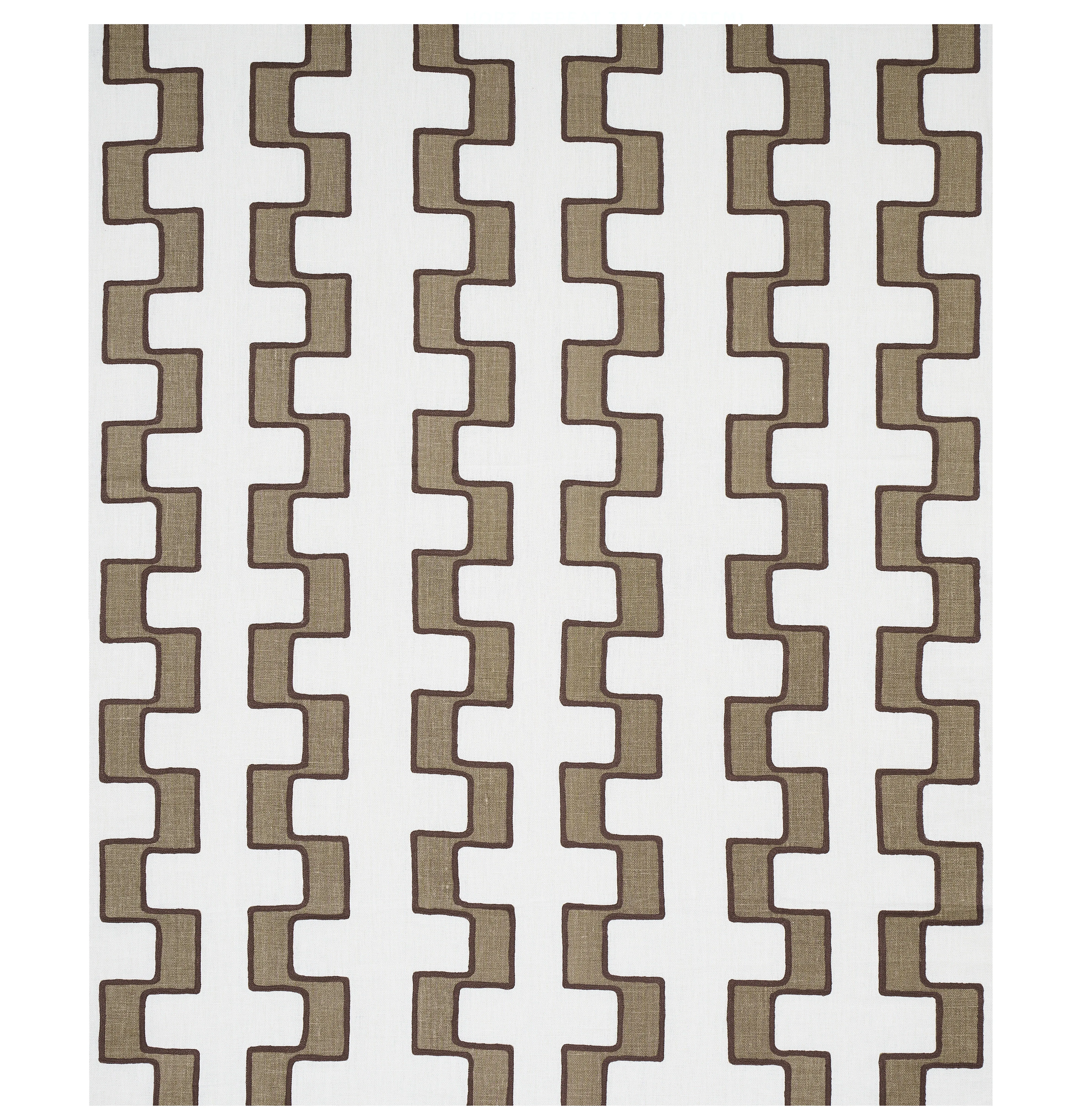 DIXON EMBROIDERED PRINT LINEN fabric NEUTRAL color by Schumacher