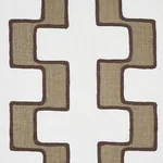 DIXON EMBROIDERED PRINT LINEN fabric NEUTRAL color by Schumacher