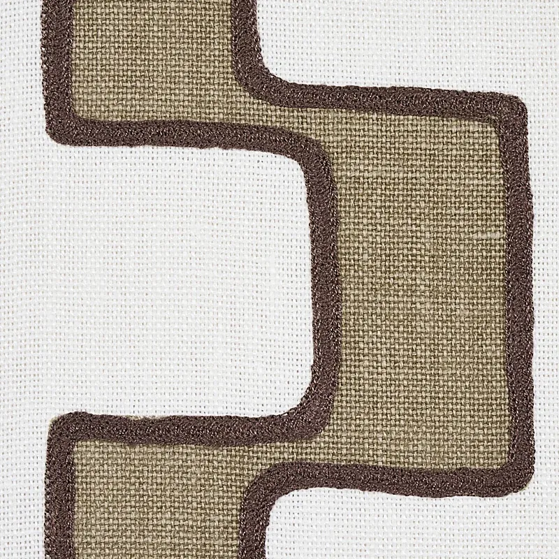 DIXON EMBROIDERED PRINT LINEN fabric NEUTRAL color by Schumacher