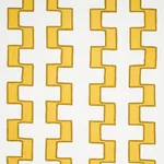 DIXON EMBROIDERED PRINT LINEN Fabric – YELLOW | Schumacher | DIXON EMBROIDERED PRINT LINEN fabric YELLOW color by Schumacher