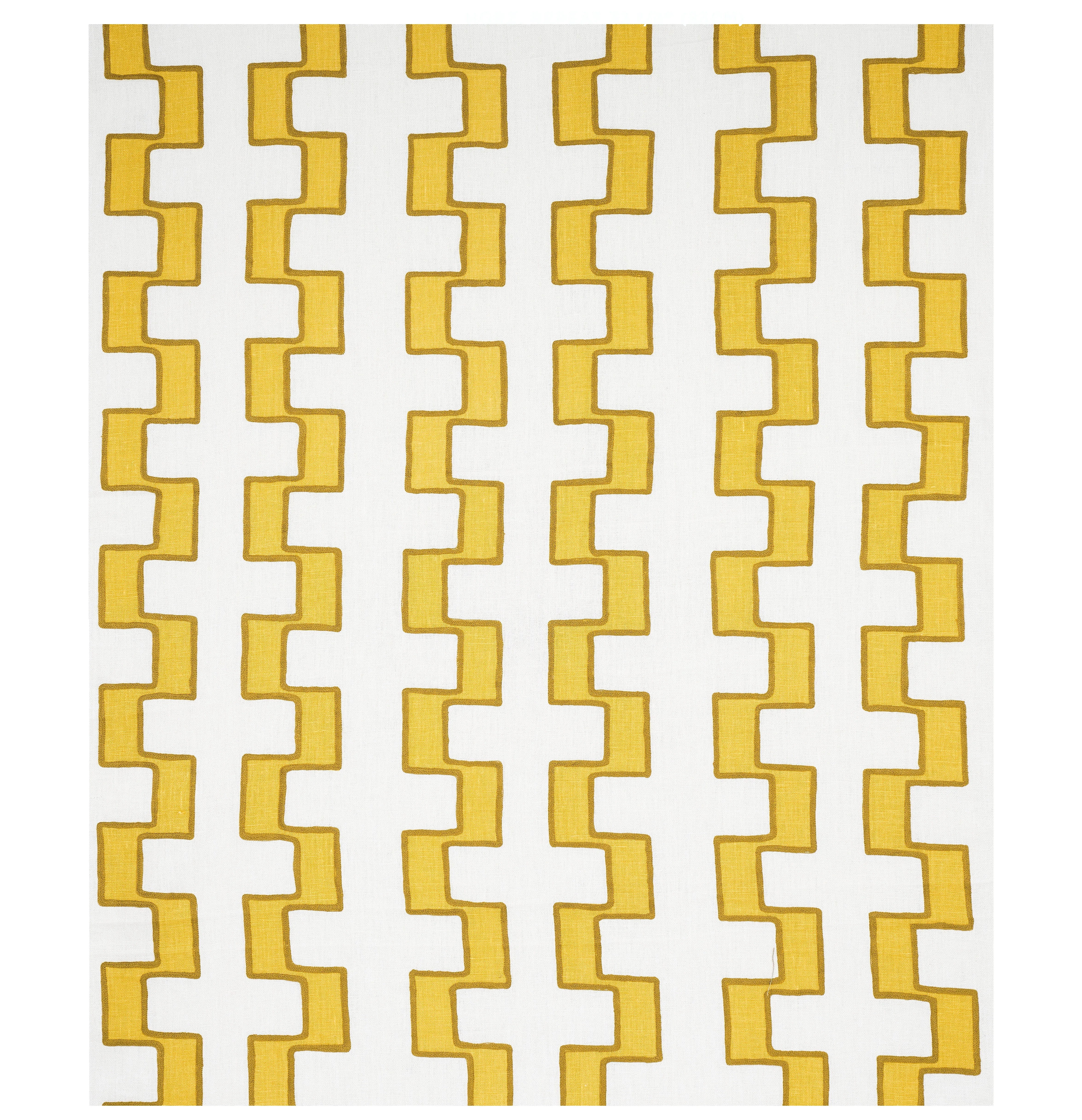 DIXON EMBROIDERED PRINT LINEN Fabric – YELLOW | Schumacher | DIXON EMBROIDERED PRINT LINEN fabric YELLOW color by Schumacher