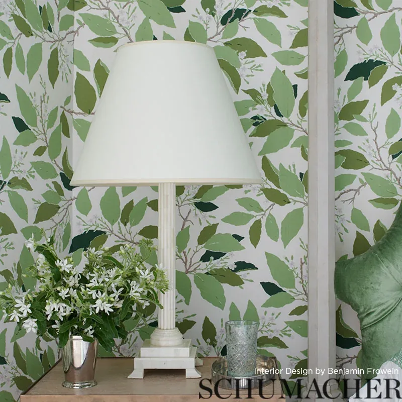 DOGWOOD LEAF fabric IVORY color by Schumacher