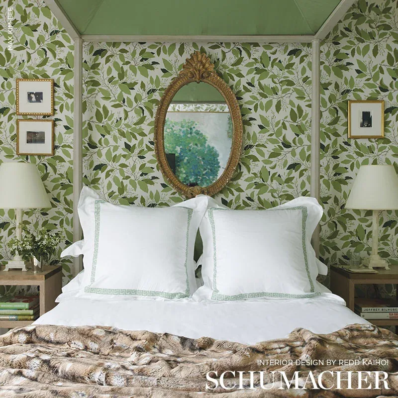 DOGWOOD LEAF fabric IVORY color by Schumacher