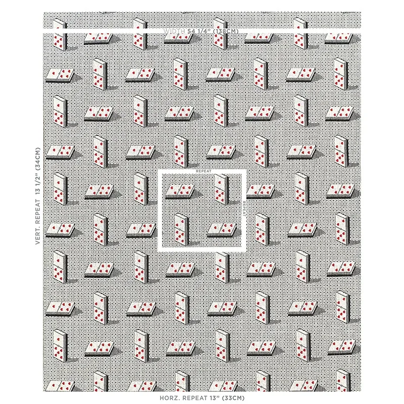 DOMINO ÉPINGLÉ fabric BLACK color by Schumacher
