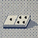 DOMINO ÉPINGLÉ fabric BLUE color by Schumacher