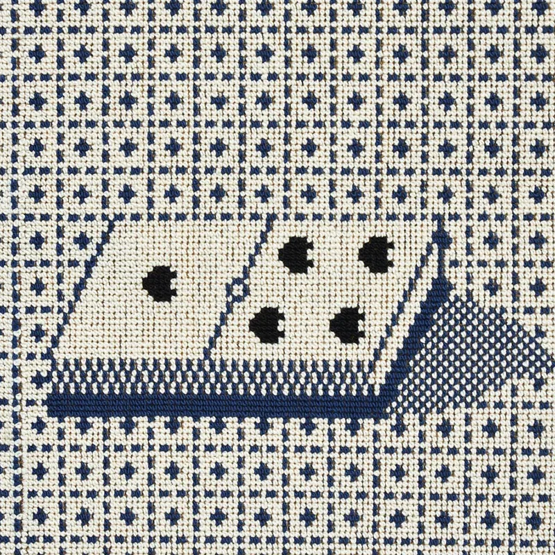 DOMINO ÉPINGLÉ fabric BLUE color by Schumacher