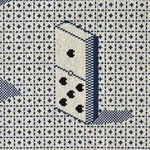 DOMINO ÉPINGLÉ fabric BLUE color by Schumacher