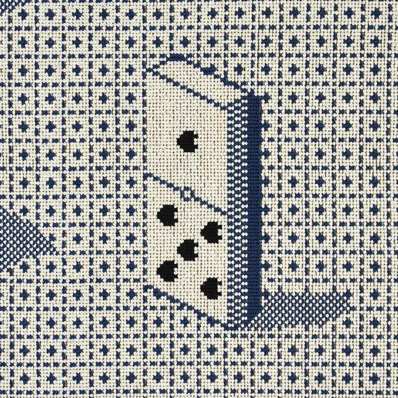 DOMINO ÉPINGLÉ fabric BLUE color by Schumacher