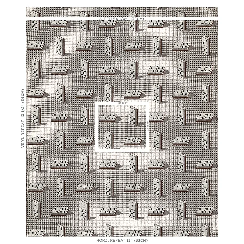 DOMINO ÉPINGLÉ Fabric – BROWN | Schumacher | Wallpaper Twins DOMINO ÉPINGLÉ fabric BROWN color by Schumacher